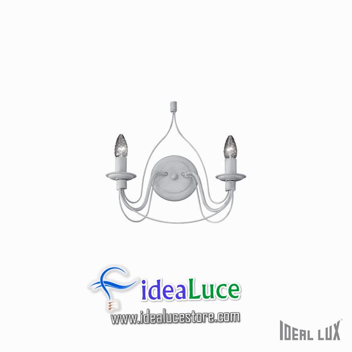 Lampada da parete Applique Ideal Lux Corte AP2 BIANCO ANTICO 028460