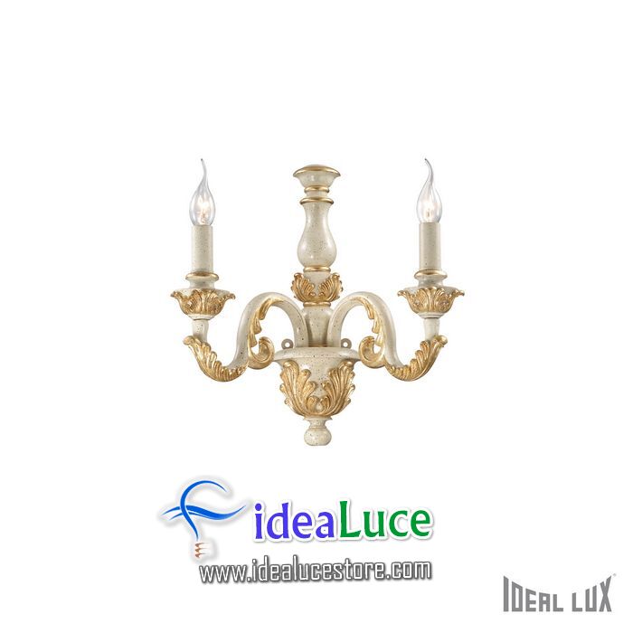 Lampada da parete Applique Ideal Lux Giglio AP2 ORO 075280
