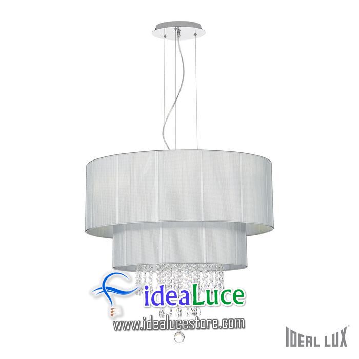 lampadario sospensione ideal lux opera sp6 argento 122601