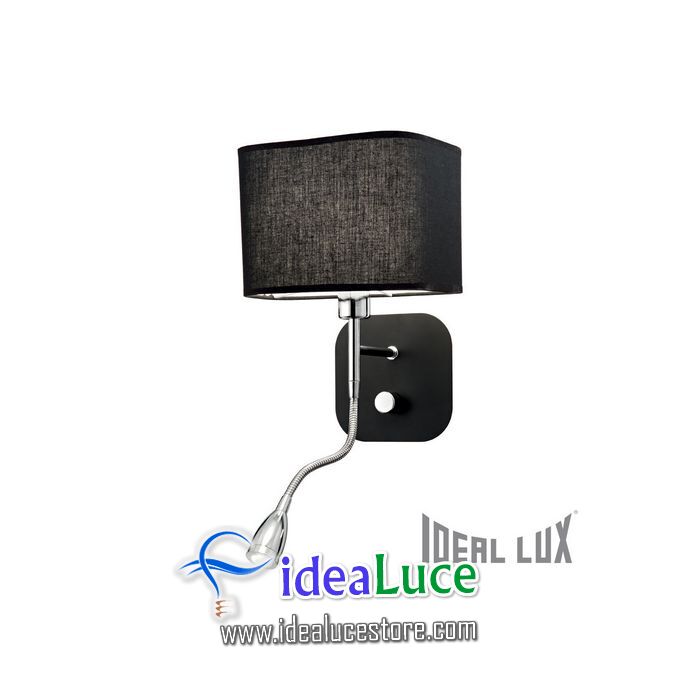 Lampada da parete Applique Ideal Lux Holiday AP2 NERO 124179