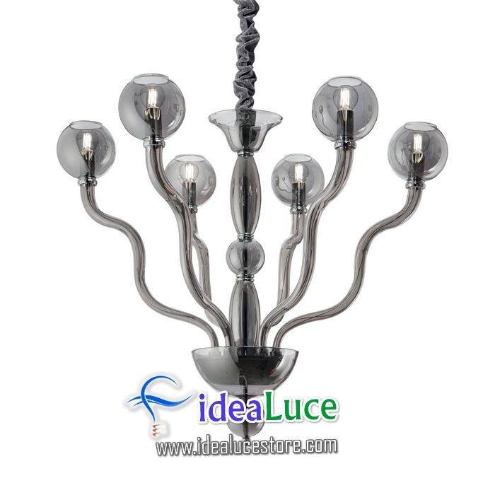 Lampadario sospensione Ideal Lux Nettuno SP6 FUME 144771