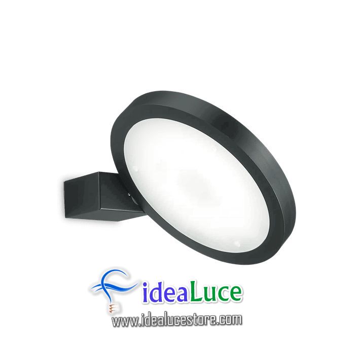 Lampada da parete Applique Ideal Lux Flap Ap1 Round Nero 155401