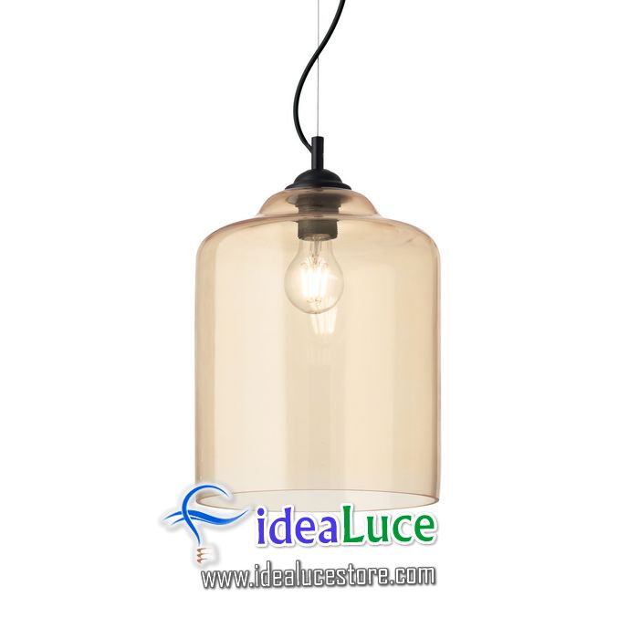 lampadario sospensione ideal lux bistr? sp1 square ambra 163789