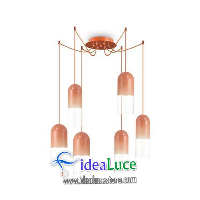 Lampadario sospensione Ideal Lux Mild SP6 SALMONE 177298