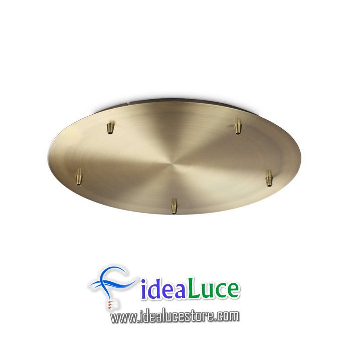 Rosone Standard 5 Luci Ottone Brunito Ideal Lux 285665