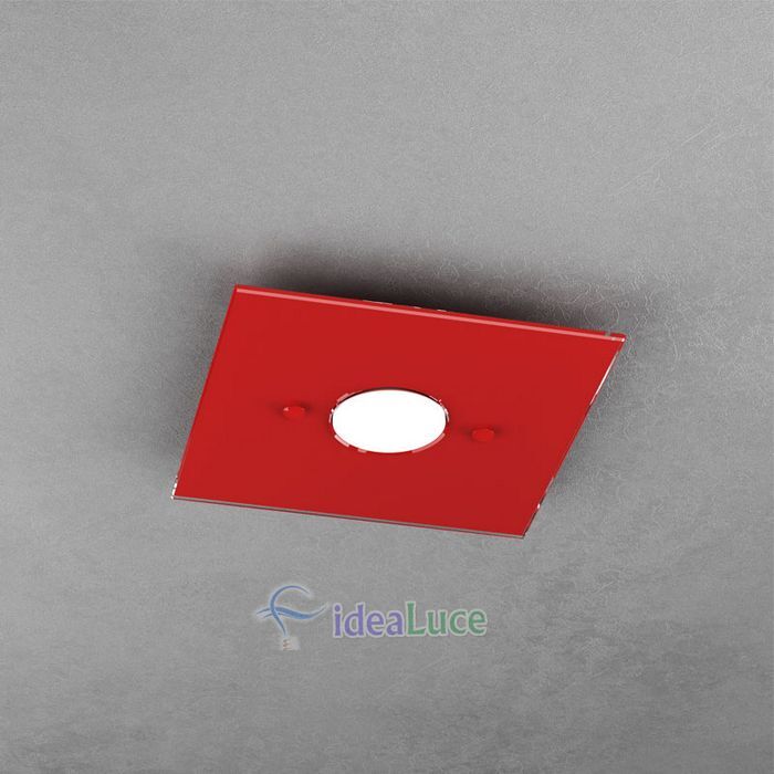 Top light path plafoniera led da cucina vetro lucido rosso rettangolare  moderna - 1141PL4R-RO