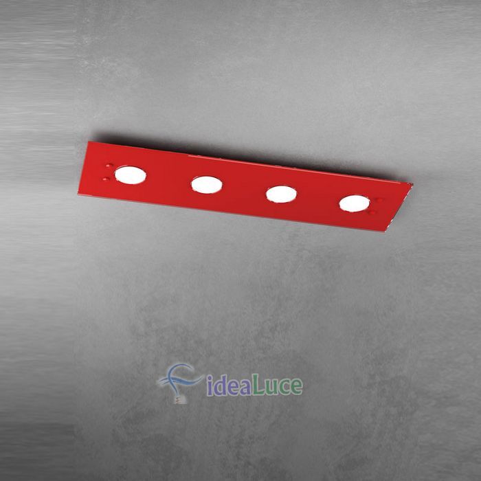 Plafoniera Top Light Path Led Rosso 1141/PL4 R RO