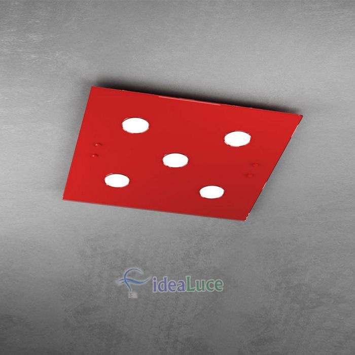 Plafoniera Top Light Path Led Rosso 1141/PL5 RO