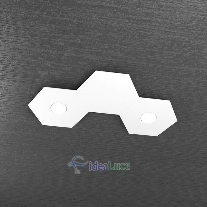 Plafoniera Top Light Hexagon Led Bianco 1142/2L1D BI A1