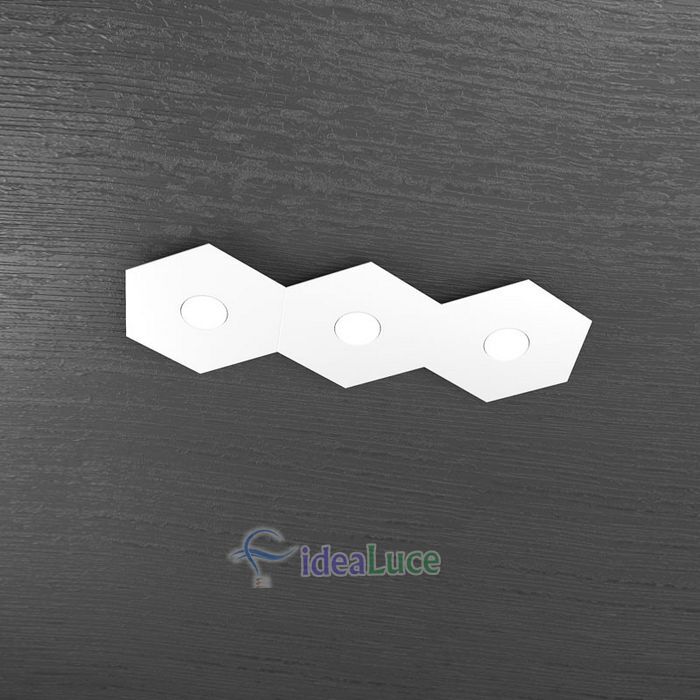 Plafoniera Top Light Hexagon Led Bianco 1142/3L BI A1