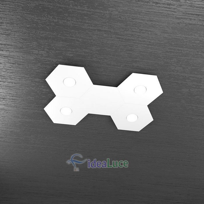 Plafoniera Top Light Hexagon Led Bianco 1142/4L1D BI