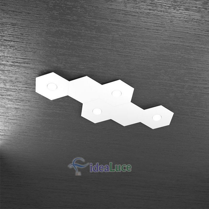 Plafoniera Top Light Hexagon Led Bianco 1142/4L2D BI A2