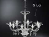 Sospensione a 5 luci Metal Lux Dedalo Bianco verniciato 192.155.03